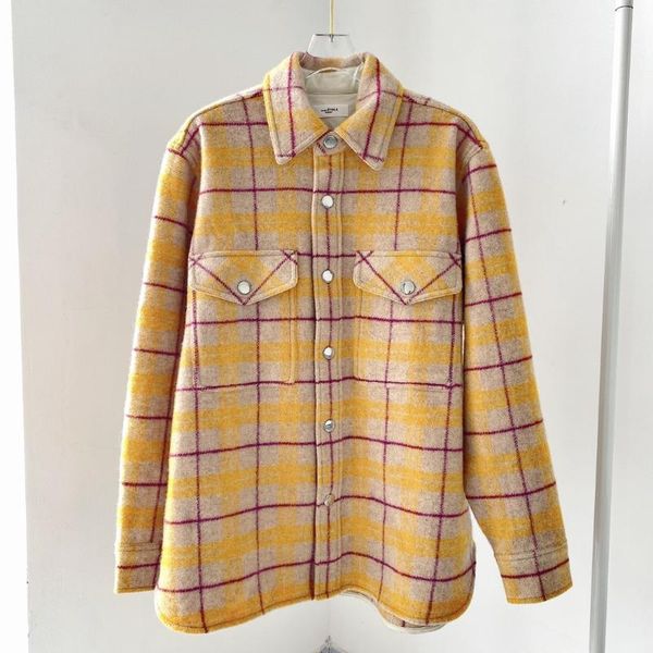 

women's jackets women jacket thick and warm yellow plaid, Black;brown