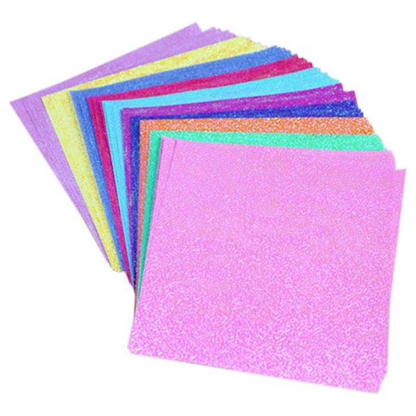 

other arts and crafts 50pcs/set square origami paper single side shining folding solid color papers kids handmade diy scrapbooking craft dec