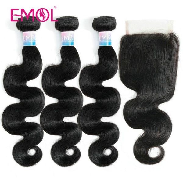 

human hair bulks brazilian body wave with closure 4x4 lace 3 bundles weave, Black