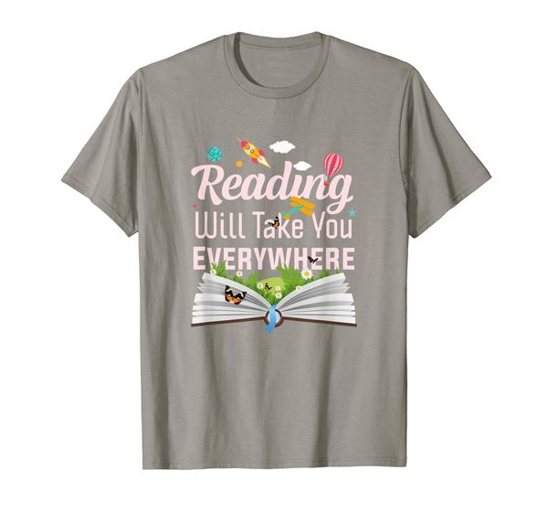 

reading will take you everywhere tees: book lover t-shirt, White;black