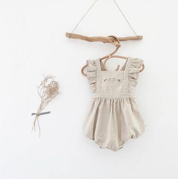 

rompers 2021 girls boys romper cotton linen autumn fashion babys jumpsuit 0-4 years wu871, Blue