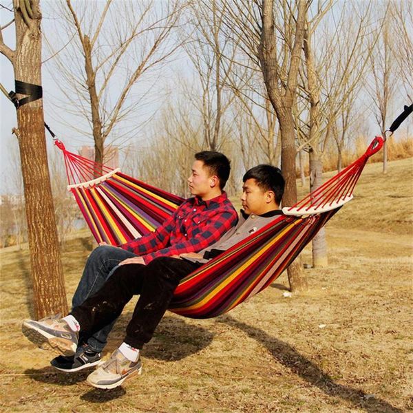 

sleeping bags canvas hammock maximum load 200kg 260cmx80cm net outdoor swing anti-rollover hang camping accessory bag 1.1kg