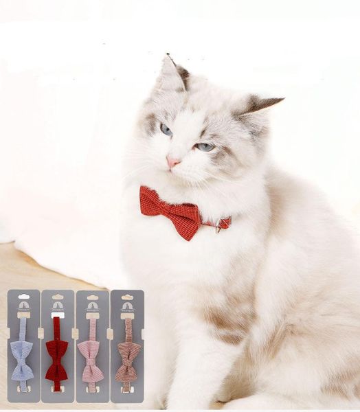 

cat collars & leads plaid bowknot and dog pet neck decoration