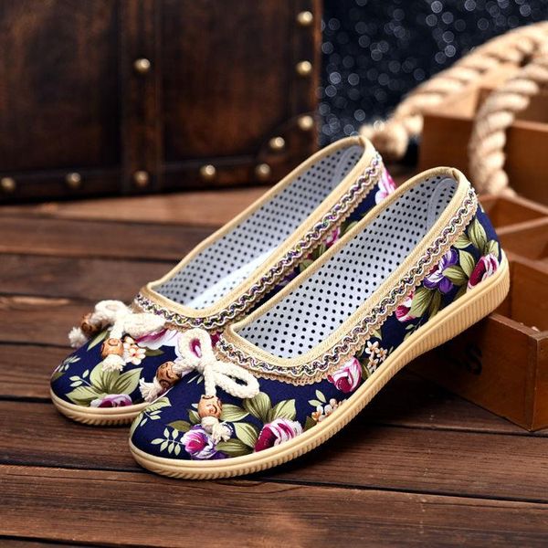 

fashion old beijing cloth shoes women's low soft bottom non-slip dress, Black