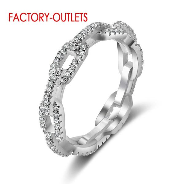 

authentic 925 sterling silver interlock finger rings for women paved small crystal christmas statement fine jewelry cluster, Golden;silver