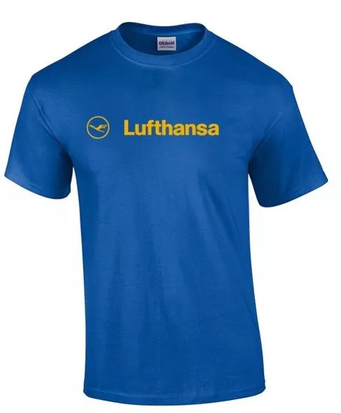 

lufthansa vintage logo german airline aviation t-shirt cotton shirt s - 5xl, White;black