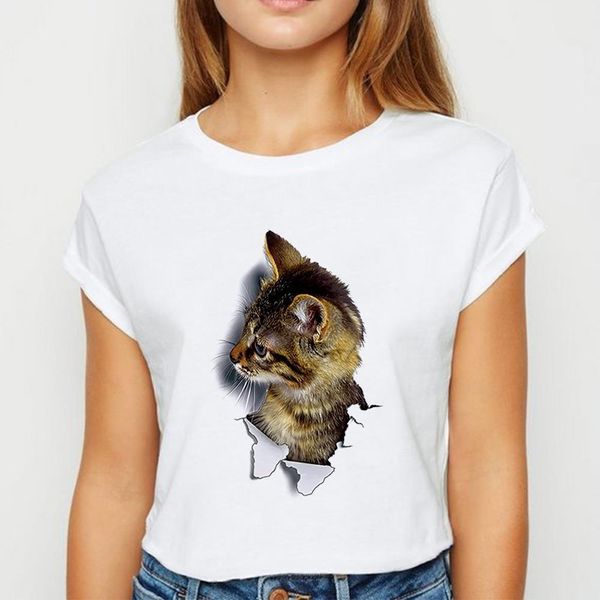 

men ulzzang kawaii cat casual harajuku streetwear camiseta mujer cute cartoon ropa funny fashion, White;black