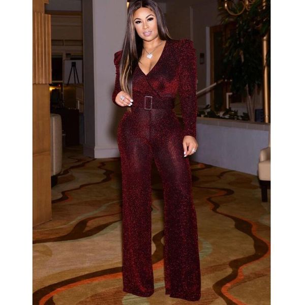 

women's jumpsuits & rompers elegant women vintage solid color v- neck high stretch gold velvet ropmers with belt, Black;white