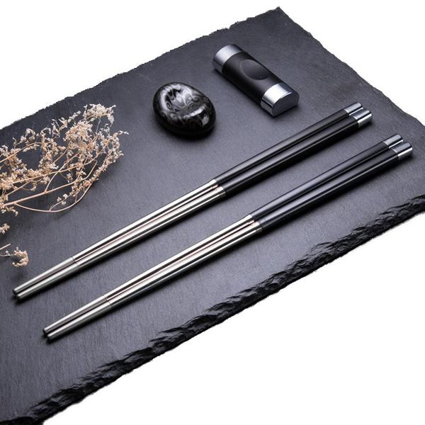 

chopsticks 10 pares stainless steel anti skid kitchen suppliehigh temperature resistant sushi chinese tableware set