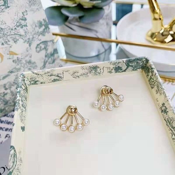 

aaa designer jewelry onlinenew letter pearl sector earrings 0clo, Silver