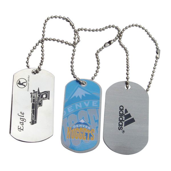 

rectangular printing military metal chain dog tag manufacturer