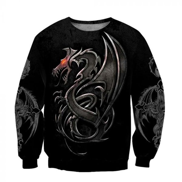 

colorful tiger pattern mens 3d printed hoodies visual impact party punk goth round neck sweatshirt hoodie, Black