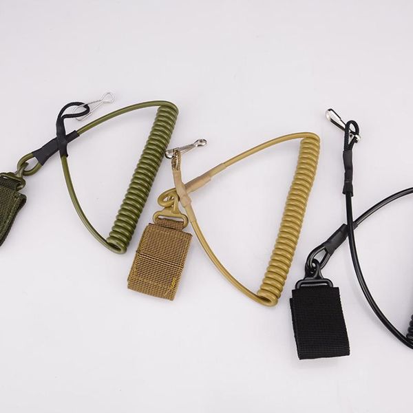 

multifunctional tactical hanging rope anti loss elastic outdoor spring wear resistant key ring cords, slings and webbing