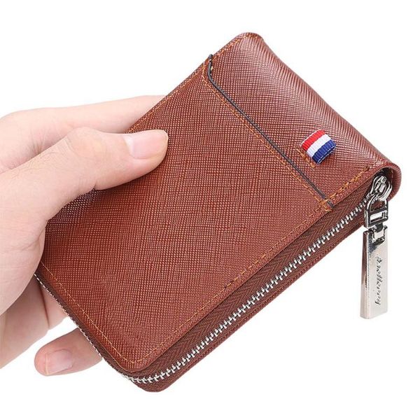 

wallets fashion zipper men's wallet small short holder male vintage mini man purse with coin pocket clutch bag men, Red;black