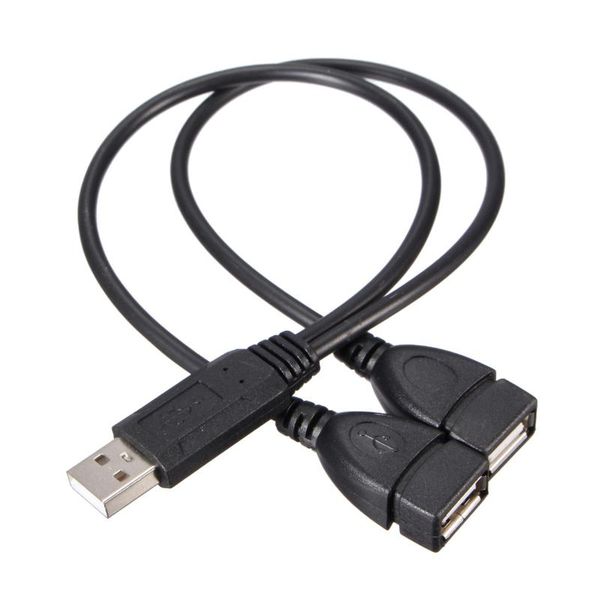

38cm universal usb 2.0 male to dual female jack splitter 2 port hub data cable adapter cord for lapcomputer cables & connectors