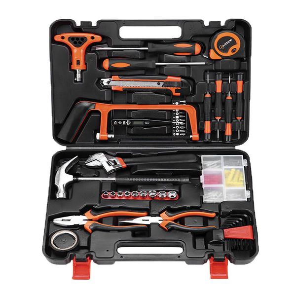 

professional hand tool sets 13-106pcs tools multitool household repair kit woodworking with case wrench screwdriver socket hammer saws