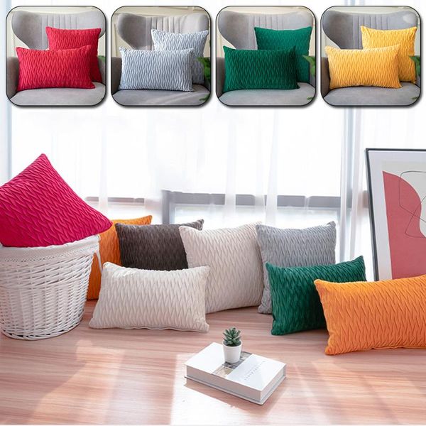 

cushion/decorative pillow velvet cushion covers curved striped decorative throw case rectangular square home sofa car seat chair pillowcase