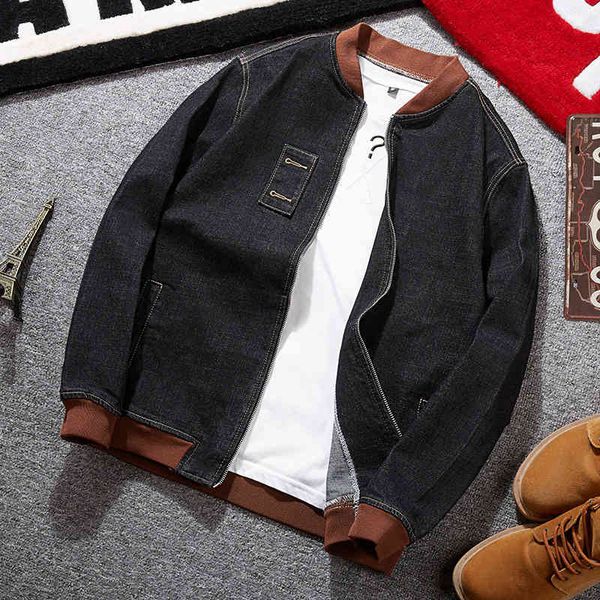 

men's plus size outerwear fashion brand fattening jeans trend fat man big coat jaet