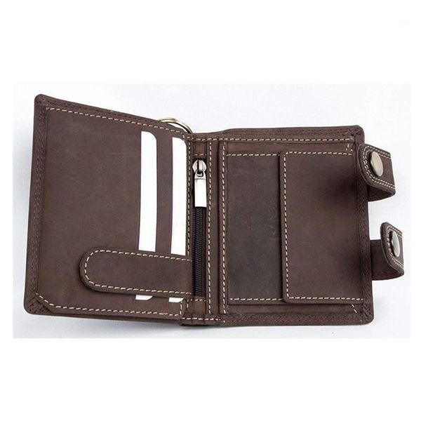 

business men wallet genuine leather bifold short hasp retro multifunction purse mini coin pouch carteira card package da50qb wallets1, Red;black