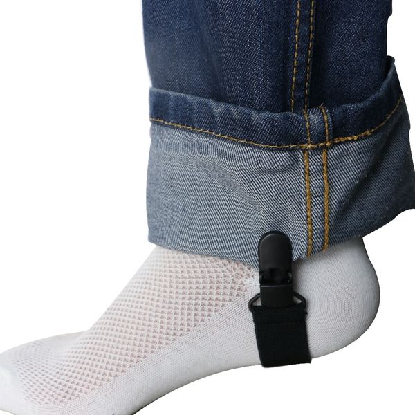 

1pair novelty plastic buckle motorcycle band multifunctional adjustable strap sock tight boot suspender, Black;white