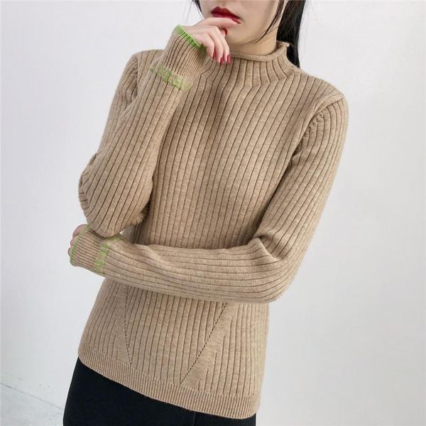 

women's sweaters 1246546-2021 korean winter base sweater-tx, White;black