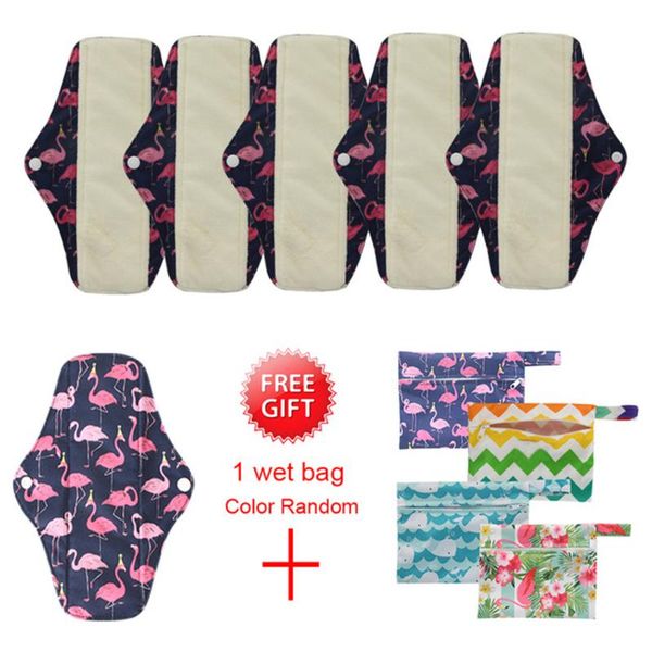 

cloth diapers ohbabyka 6pcs macaron color reusable pads bamboo charcoal sanitary mama menstrual cotton washable panty liner