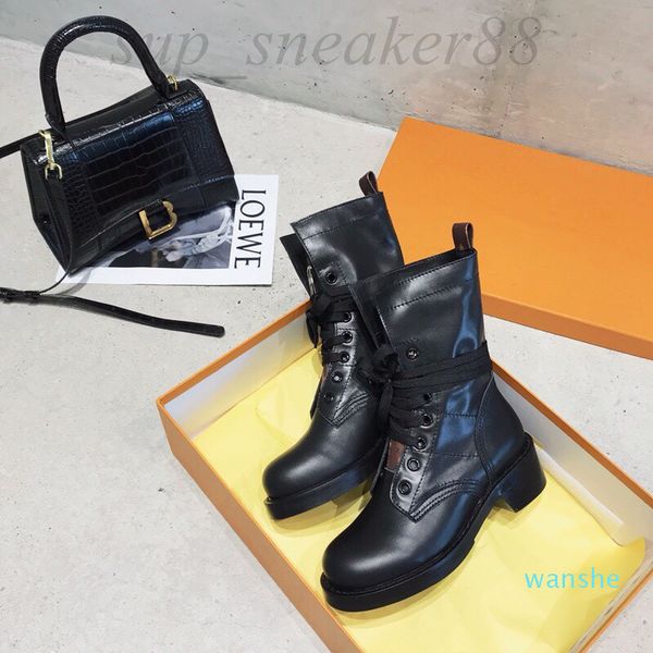 

fashion-ankle boots women lace-up rope designer wool winter leather, Black