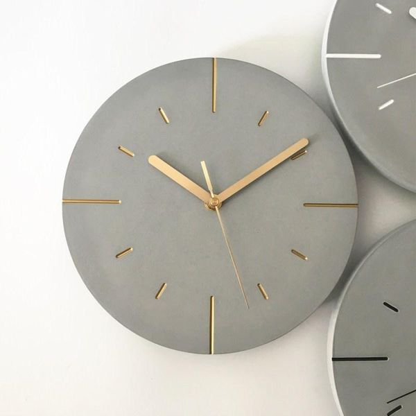 

nordic industrial-style cement wall clock modern creative silent clocks home decor watch living room reloj gift fz952