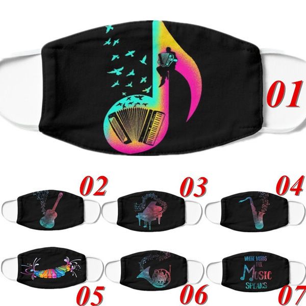 

high-quality masks black personality note funny dust proof cotton printing mask