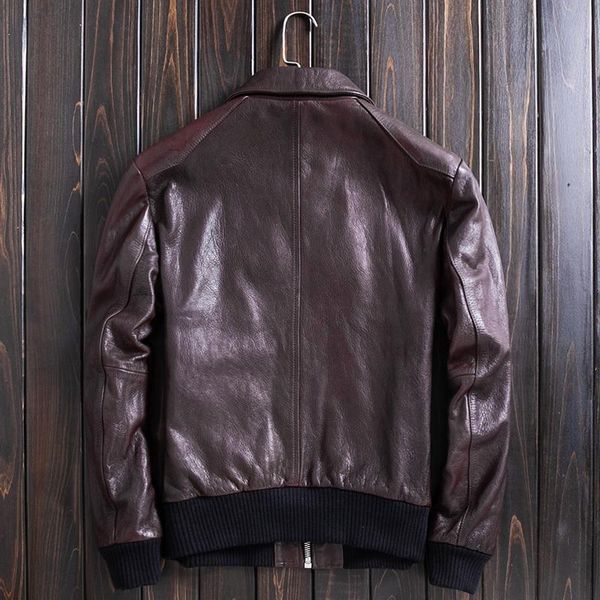 

men's leather & faux genuine jacket men goatskin coat motorcycle biker spring autumn chaqueta cuero hombre wplj1872, Black