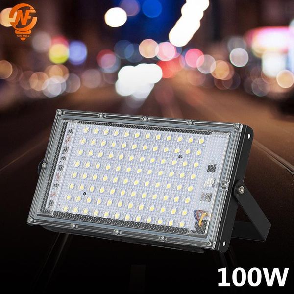 

floodlights 100w waterproof ip65 led flood light ac 220v 230v 240v spotlight outdoor garden lighting reflector cast