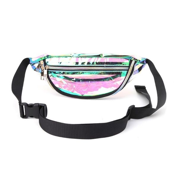 

fashion rainbow transparent bag punk chic casual travel waist purse bags