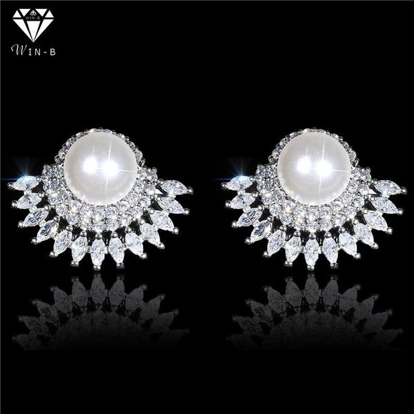 

link, chain win-b jewelry pearl stud earrings women 2021 accessories retention hypoallergenicwholesale, Black