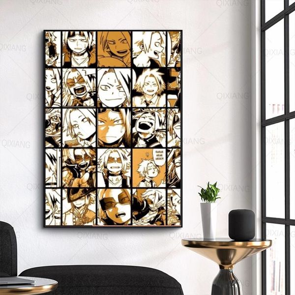 

paintings bnha kaminari denki wall art canvas print poster decor