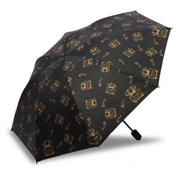 

umbrellas sun umbrella folding protection uv men and women white black perfume pattern