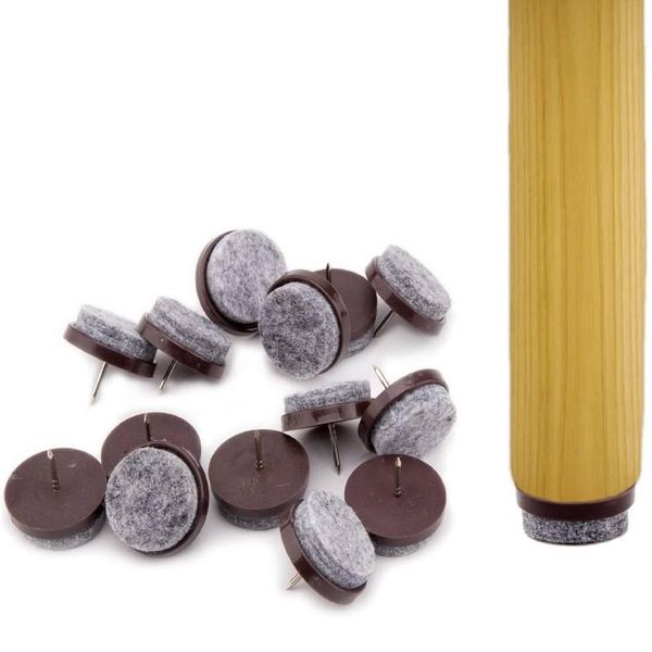 

cushion/decorative pillow 40pcs round nail-on slider glide pad furniture felt floor protector for wooden chair tables leg feet reduce noise