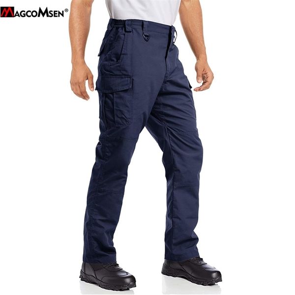 MAGCOMSEN Pantaloni militari da uomo autunno Rip-Stop SWAT Pantaloni da combattimento tattici Multi tasche Army Airsoft Caccia Escursionismo Uomo 210715