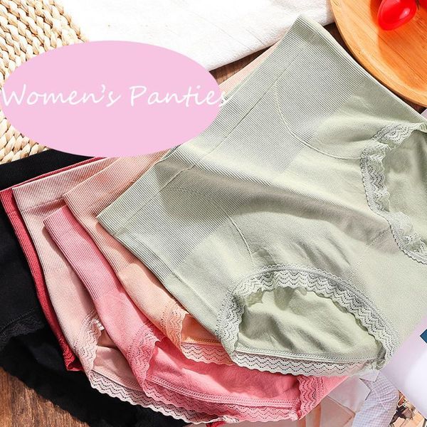 

women's panties seamless panty set underwear female comfort intimates fashion high waist briefs 6 colors ladies lingerie breathable k0b, Black;pink