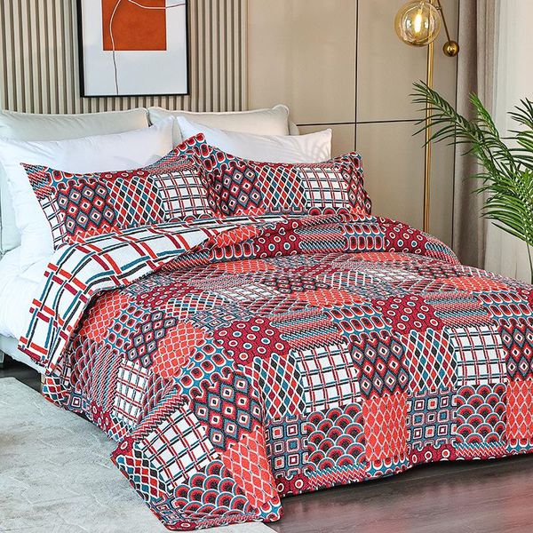 

comforters & sets chausub bohemia print cotton quilt set 3pcs bedspread on the bed quilted coverlet pillowcase queen size blanket for
