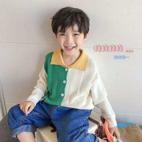 

boys thin cardigan sweater 2021 spring and autumn children's fashion knit korean jacket pullover, Blue
