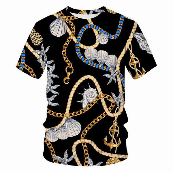 

men's polos chain series 3d t-shirt child casual short sleeve o-neck streetwear summer man / woman sumptuous mens clothes hfvc, White;black