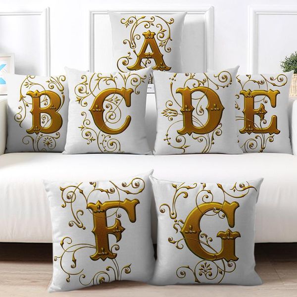 

pillow case kids room decoration gold letter english alphabet children almofada coussin cushion for birthday party supplies