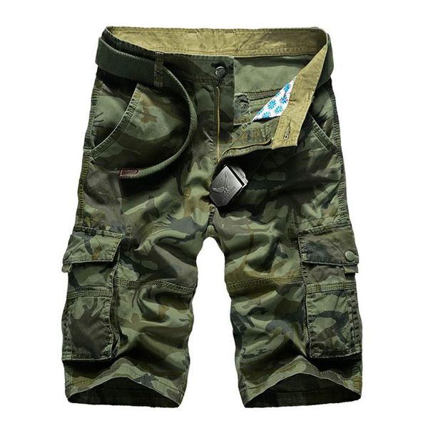 

men's shorts cargo men 2021 casual summer camo male loose work breeches many pockets military short pants camouflage, White;black
