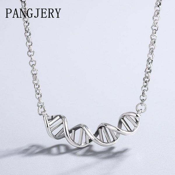 

chains pangjery 925 sterling silver dna twisted spiral necklaces for women charming vintage minimalist temperament party jewelry gifts