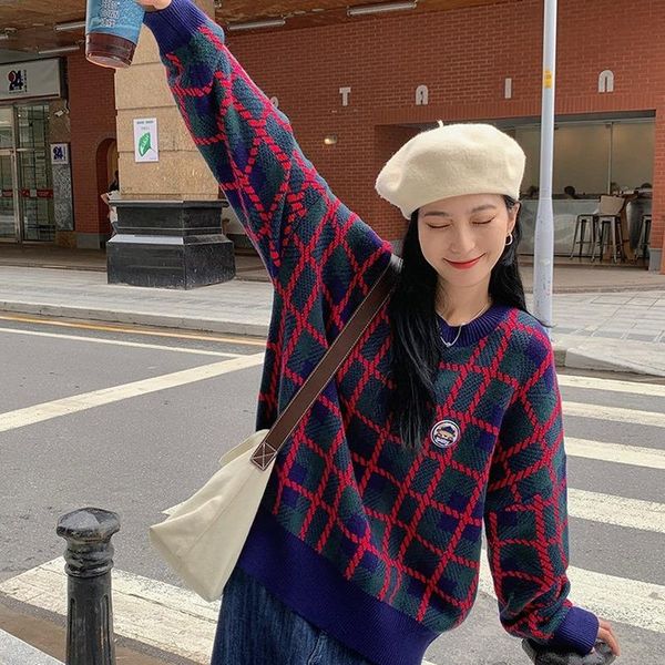 

women's sweaters autumn sweater o collar long sleeve lattice straight knitting hedging comfortable casual fashion clothing, White;black