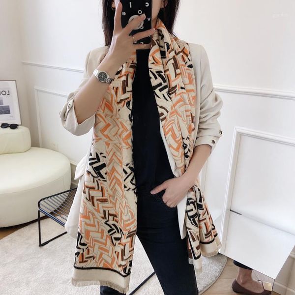 

scarves women winter long bufanda imitation cashmere design scarf thick blanket and shawls foulard neckerchief 180*65cm1, Blue;gray