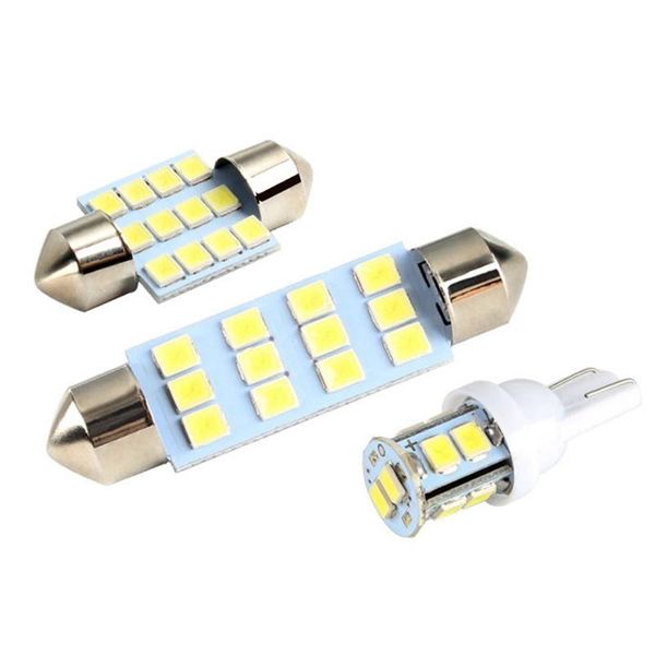 

car headlights 20pcs/set combination led bulb t10/31mm/42mm white 6000k interior light e map door license plate