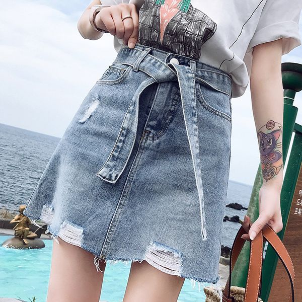 

women's shorts spring summer classic fashion mark belt print show thin casual high waist the line skirt denim 1h17, White;black
