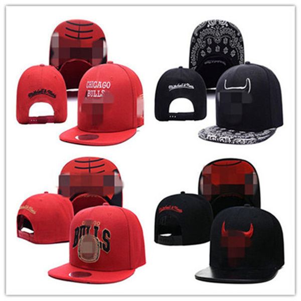 

brand basketball snapback leather black color cap football baseball team hats mix match order all caps hat hhh, Blue;gray