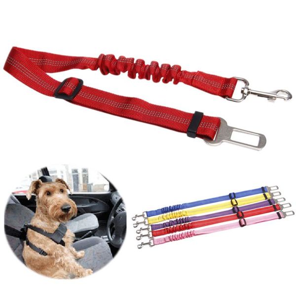 

dog collars & leashes elastic vehicle car seat belt seatbelt harness lead clip pet cat safety belts nylon solid puppies 40ja10